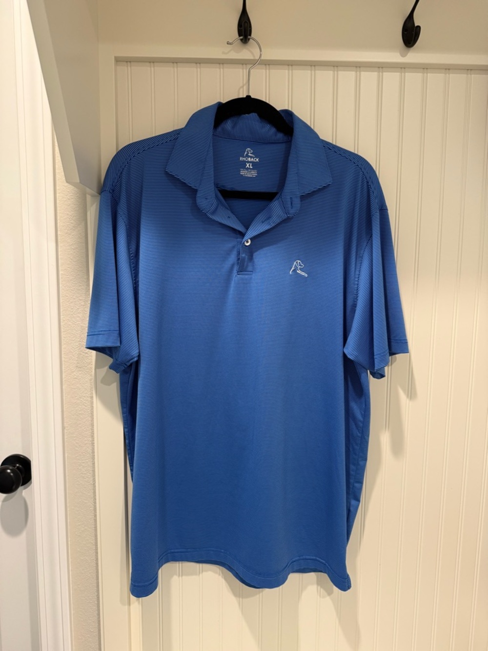 Rhoback Men's Striped Royal Blue Performance Polo